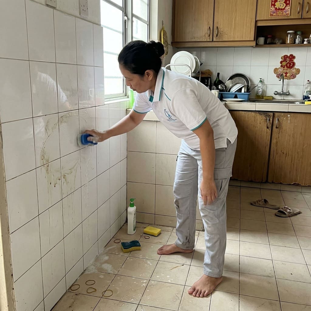 Cleaning Services Puchong Scrub Kitchen Wall Tiles