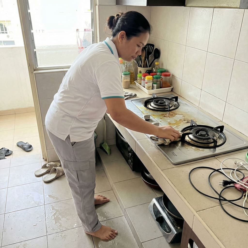 Wipe Kitchen Stove Deep Cleaning Puchong